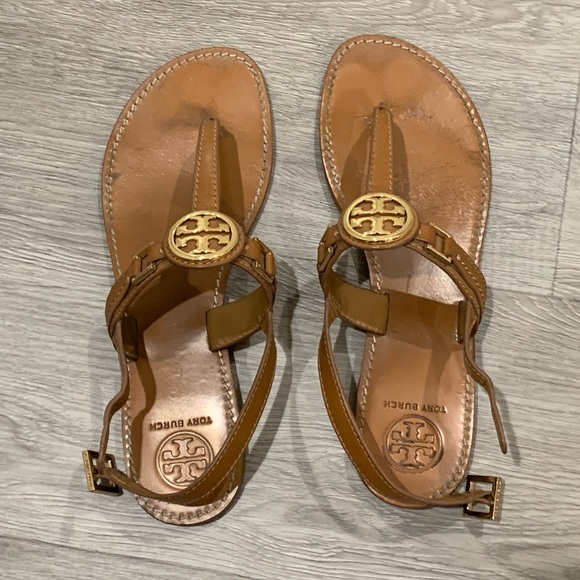 Tory Burch Brown and Gold Sandals - Size 10 - Picture 4 of 6